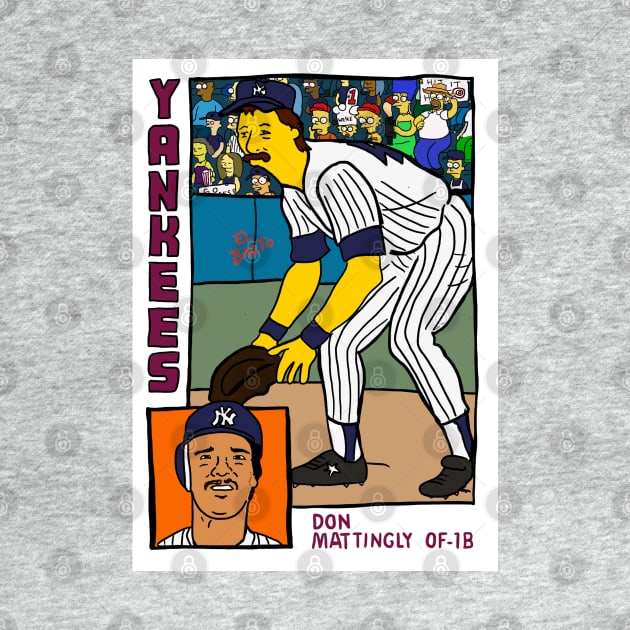 Homer at the Bat DON MATTINGLY Simpsons Parody YANKEES Baseball Card by cousscards